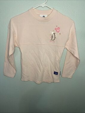 Disney Girls' Pale Pink Long-Sleeve Top with Minnie Detail xs size 4
